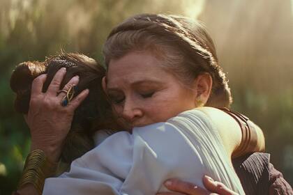 Star Wars: el ascenso de Skywalker, la tierna imagen de Rey y la princesa Leia de Carrie Fisher