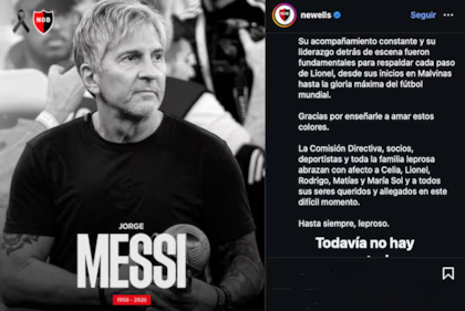 Statement from Newell's Old Boys regarding the death of Jorge Messi