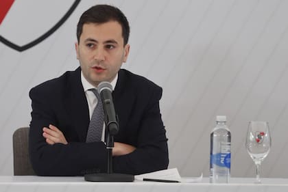 Stefano Di Carlo, presidente de River, que votó en contra del cambio de formato en la Liga Profesional y no acudirá a la conferencia previa al superclásico, que no tendrá representantes del millonario