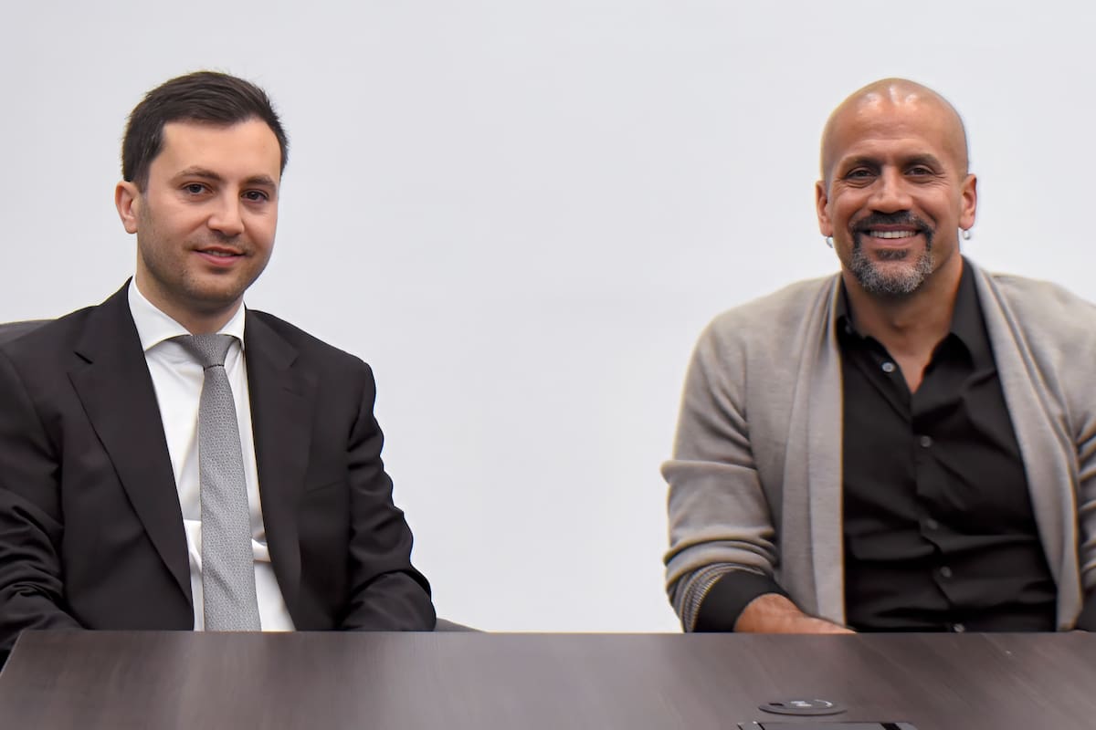 Stefano Di Carlo y Juan Sebastián Verón se reunieron este mediodía en el Monumental