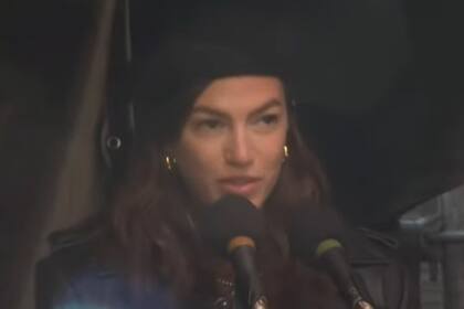 Stefi Roitman en el acto por la AMIA