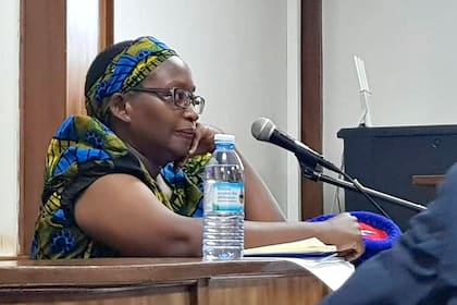 Stella Nyanzi durante el juicio