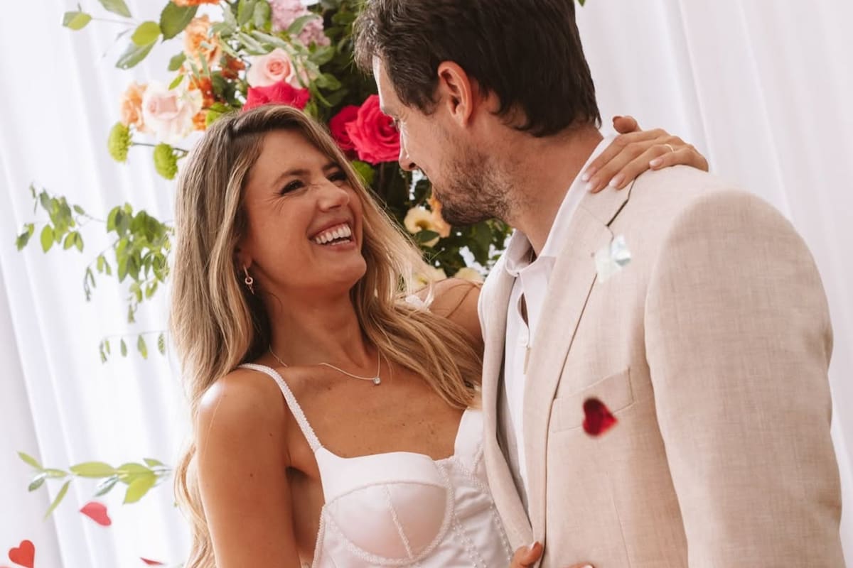 Stephanie Demner y Guido Pella se casaron por civil y dieron que hablar con el outfit que eligieron