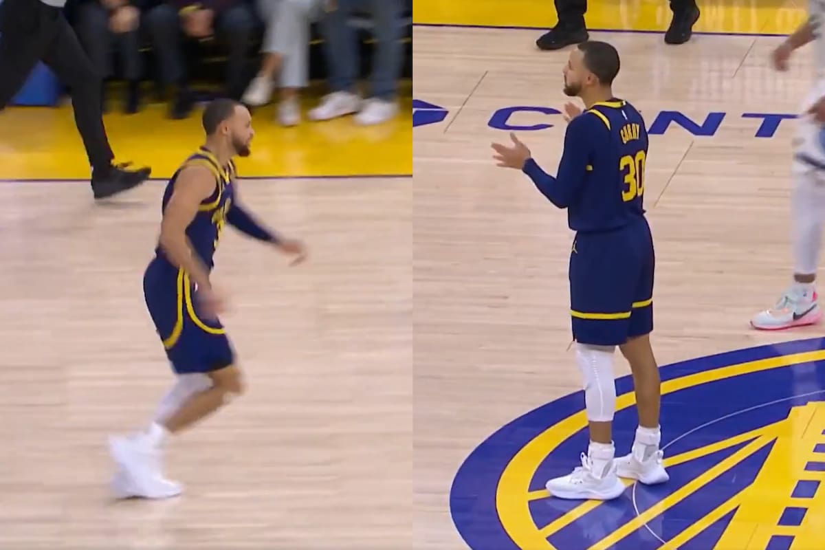 Stephen Curry momentos antes de que fuera expulsado durante el partido contra los Memphis Grizzlies