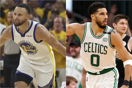 Stephen Curry y Jayson Tatum, los líderes de Golden State Warriors y Boston Celtics, respectivamente, en una definición que se presenta apasionante
