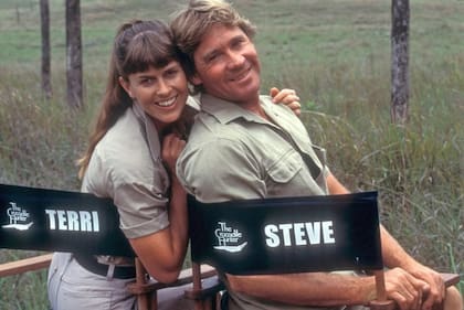 Steve Irwin junto a su esposa, Terri