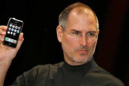 Steve Jobs durante la presentación del iPhone, en enero de 2007