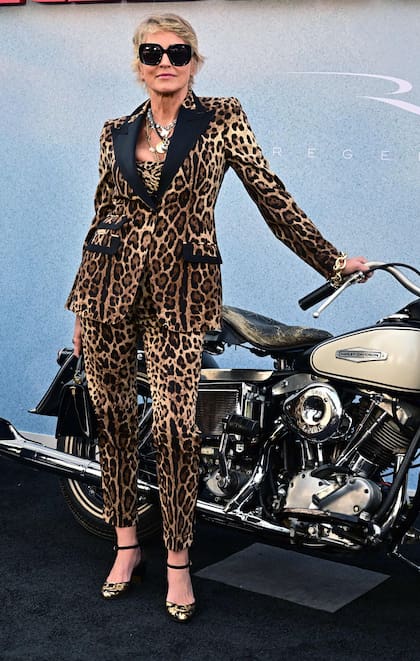 Stone lució impecable con un traje sastrero con estampado de leopardo. La actriz, quien se dedica a la pintura y lucha por superar sus problemas de salud mental, se dejó ver muy divertida en la premiere de El club de los vándalos