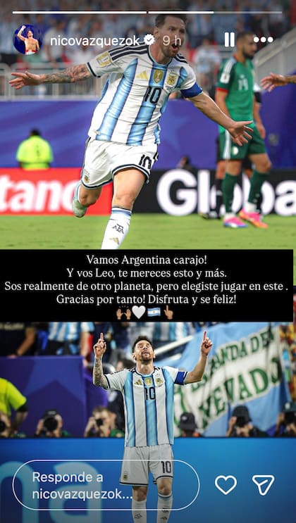 Storie sobre los goles de Messi de Nico Vázquez