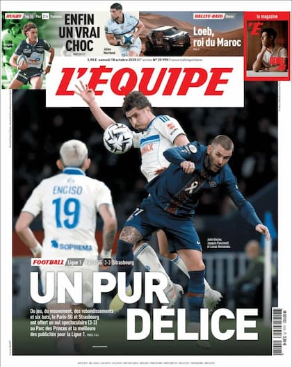 Su actuación contra el PSG le valió la portada del prestigioso diario deportivo francés L’Equipe