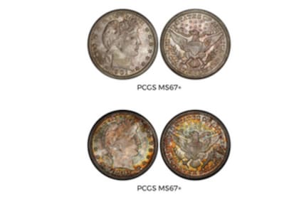 Su escasa producción y la dificultad de encontrar piezas en alto grado lo convirtieron en la moneda clave de la serie Barber