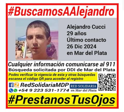 Su familia lo busca desde el 26 de diciembre