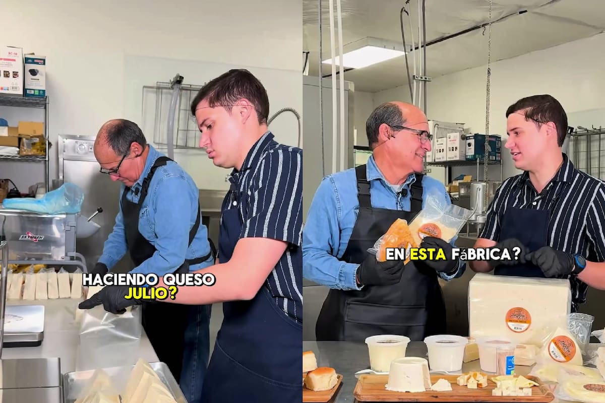 Su nombre es Julio, es venezolano y tiene una fábrica de quesos tradicionales en Utah