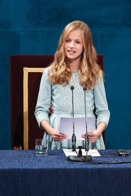 Su primer discurso
en público fue en los Premios Princesa de Asturias de 2019.