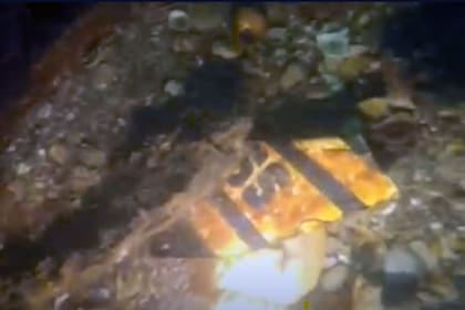 Submarino nazi en la Argentina: este es el pecio hallado entre los escombros del naufragio que se corresponde con la chapa identificatoria de la escotilla de un sumergible alemán, dijeron los exploradores a LA NACIÓN