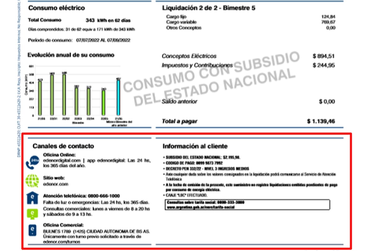 Subsidio en la factura de luz