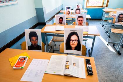Una escuela en Suiza, con fotos de los alumnos