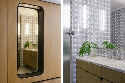 Sumaron el mueble enchapado diseñado por Romina y Ariel, y los artefactos lineales ‘h030′ (Huup Iluminación).