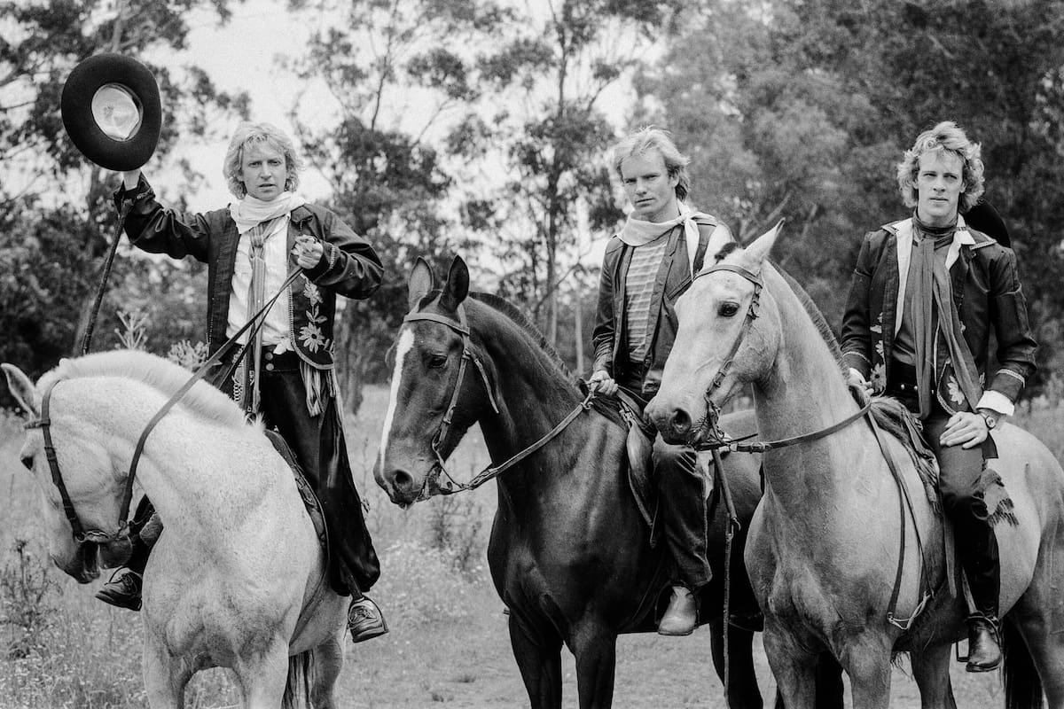 Summers, Sting y Copeland en una sesión fotográfica en Camet, tras el show de The Police en Mar del Plata