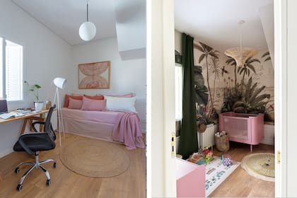SÚPER ANTES Y DESPUÉS. Lo que era un espacio de trabajo y cuarto de huéspedes, hoy se transformó definitivamente en el cuarto de la hija de Rob y Mariano.