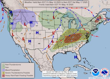 Superceldas con vientos de 120 km/h amenazan desde Missouri hasta los Apalaches esta tarde