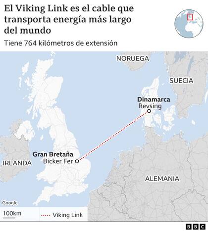 Sus más de 765 kilómetros transportan electricidad por el fondo del mar desde Dinamarca a Reino Unido y viceversa