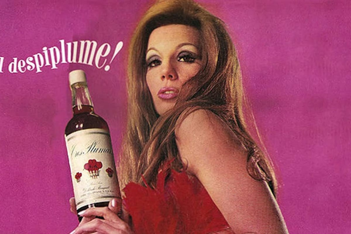 Susana Giménez en 1971, en la campaña publicitaria de Tres Plumas