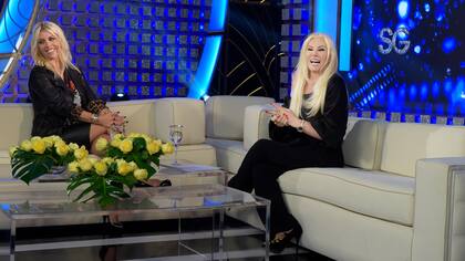 Susana Giménez y Wanda Nara, anoche en el living de la diva