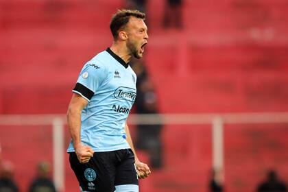 Susvielles festeja el gol de la clasificación de Belgrano