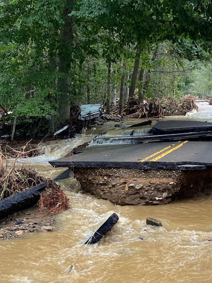 Swannanoa, un pequeño pueblo al este de Asheville, fue uno de los lugares más afectados por el paso del Huracán Helene en Carolina del Norte