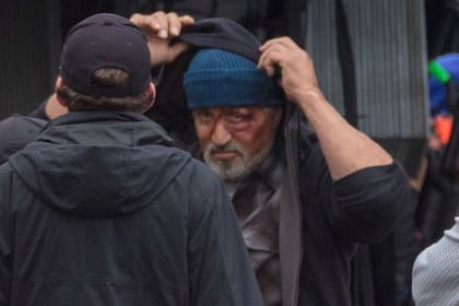 Sylvester Stallone en una foto tomada en el set de Némesis