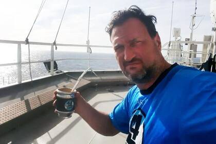 Tagliapetra durante la búsqueda del submarino el año pasado