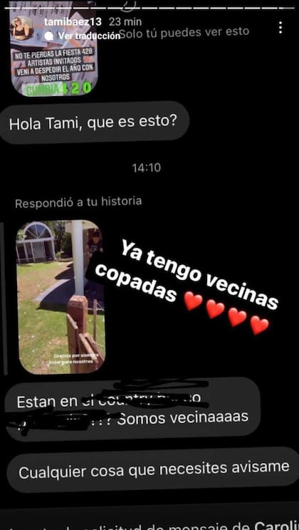 Tamara Báez fue recibida de una manera amable por una vecina del barrio