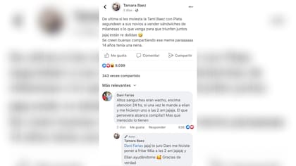 Tamara contó que con L-Gante vendían sándwiches de milanesa durante su adolescencia (Foto: Facebook: Tamara Báez)