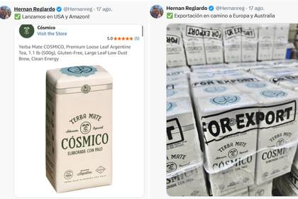 También, exportaron la yerba a Europa y Australia (Foto: Captura X @hernanreg)