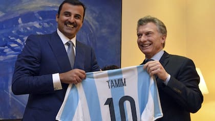 Tamin Bin Hamad con Mauricio Macri