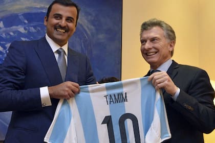 Tamin Bin Hamad con Mauricio Macri