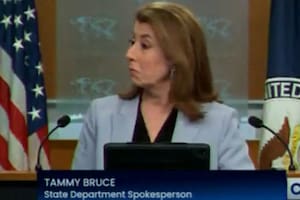 Tammy Bruce, en la conferencia de prensa tras el anuncio de Trump