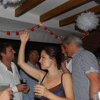 Tania Abrile, en una fiesta, en febrero pasado
