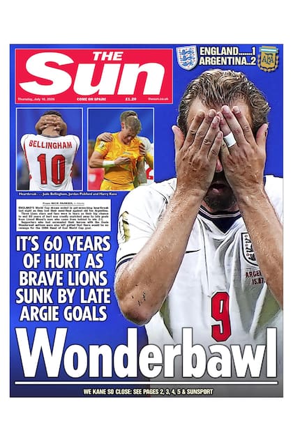 Tapa the sun post derrota de Inglaterra contra Argentina - Mundial 2026