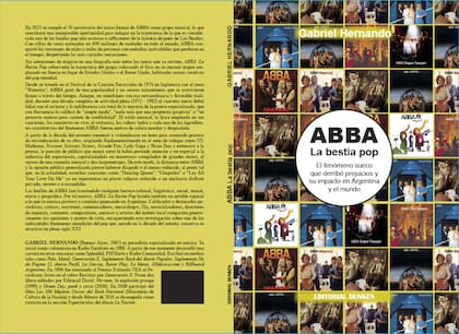 Tapa y contratapa de la biografía de ABBA de Gabriel Hernando