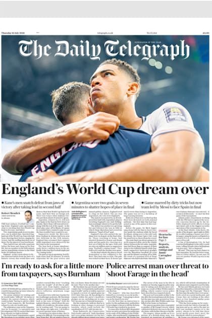 Tapas de diarios post Argentina v Inglaterra