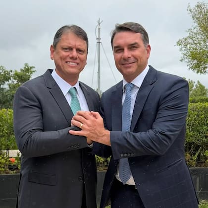 Tarcisio de Freitas y Flavio Bolsonaro