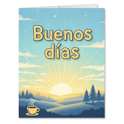 Tarjeta de "Buenos días" para enviar por WhatsApp