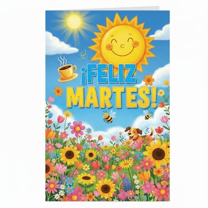 Tarjeta de "Buenos días" para enviar por WhatsApp