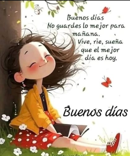 Tarjeta de "Buenos días" para enviar por WhatsApp