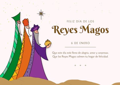 Tarjeta de Día de Reyes para mandar de forma online este lunes 6 de enero