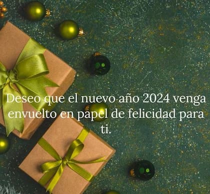 Tarjeta de Fin de Año con un mensaje dedicatorio