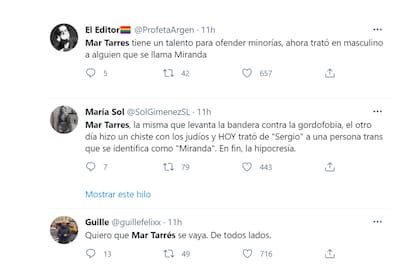 Tarrés generó una enorme indignación entre los usuarios de Twitter