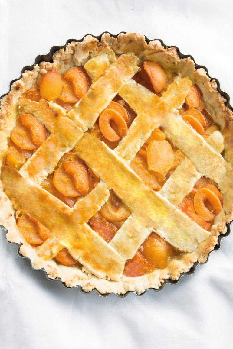 Tarta de damascos para la hora de la merienda.